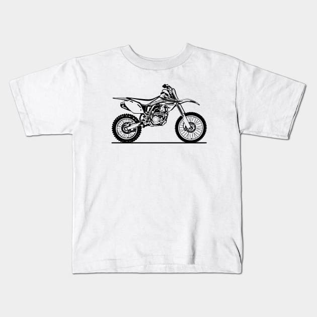 CRF150R Motorcycle Sketch Art Kids T-Shirt by DemangDesign